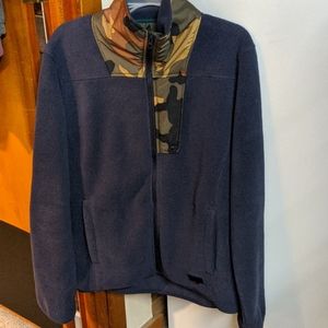 NWOT Herschel Full-Zip Fleece Jacket Navy w/ Camo